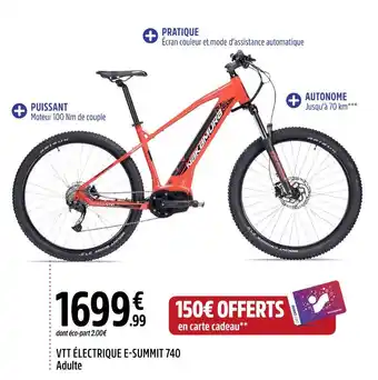 Intersport Nakamura vtt électrique e-summit 740 adulte offre