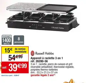 Appareil à raclette 3 en 1 réf. 26280-56