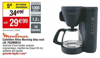 Cora x Carrefour Cafetière filtre Morning bleu nuit offre