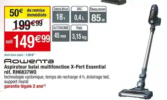 Cora x Carrefour Aspirateur balai multifonction X-Pert Essential réf. RH6837WO offre