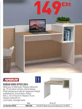 Hyperburo Bureau Home Office H016 Paperflow offre