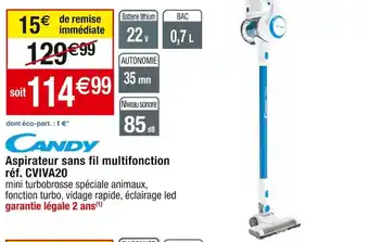 Cora x Carrefour Aspirateur sans fil multifonction réf. CVIVA20 offre