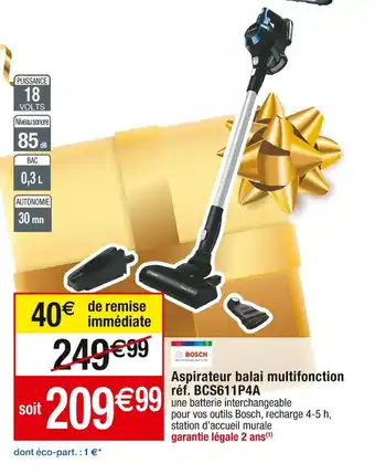 Cora x Carrefour Aspirateur balai multifonction réf. BCS611P4A offre
