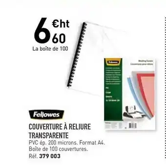 Couverture Ă Reliure Transparente Fellowes