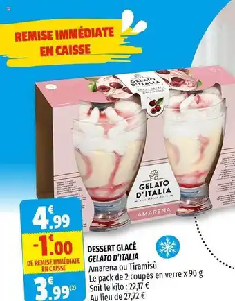 Coccinelle Supermarché Dessert Glacé Gelato D'italia offre