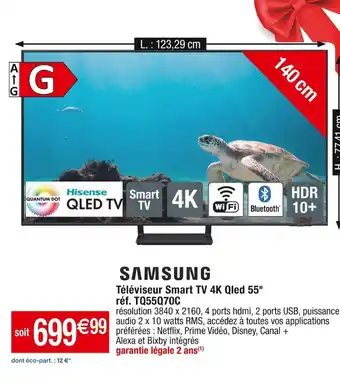 Cora x Carrefour Téléviseur Smart TV 4K Qled 55" offre
