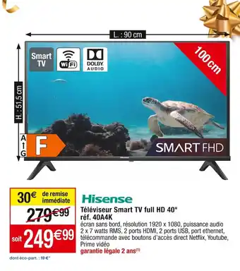 Cora x Carrefour Téléviseur Smart TV full HD 40" offre