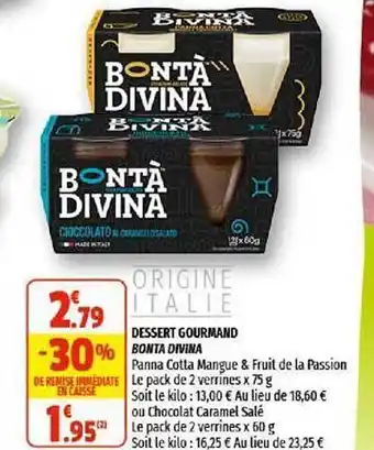 Coccinelle Supermarché Dessert Gourmand Bonta Divina offre