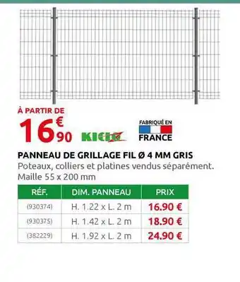 Rural Master Panneau De Grillage Fil 4mm Gris offre