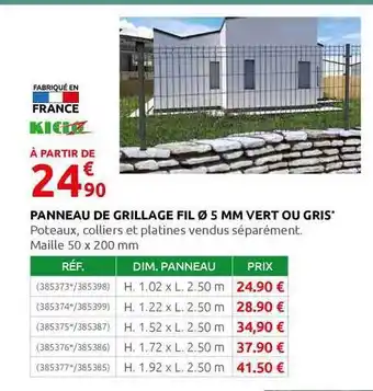 Panneau De Grillage Fil 5 Mm Vert Ou Gris