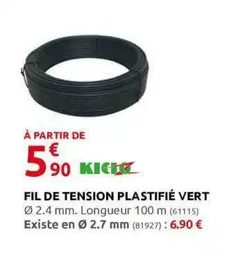 Rural Master Fil De Tension Plastifié Vert Kido offre