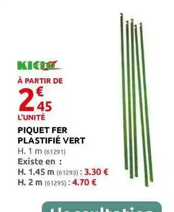 Rural Master Piquet Fer Plastifié Vert Kido offre