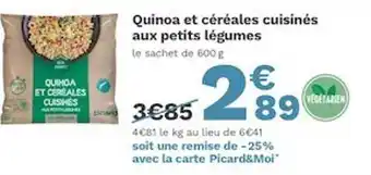 Picard Quinoa Et Céréales Cuisinés Aux Petits Légumes offre