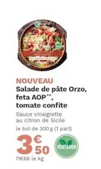 Picard Salade De Pâte Orzo Feta Aop Tomate Confite offre