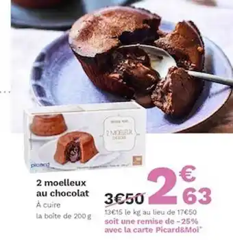Picard 2 Moelleux Au Chocolat offre