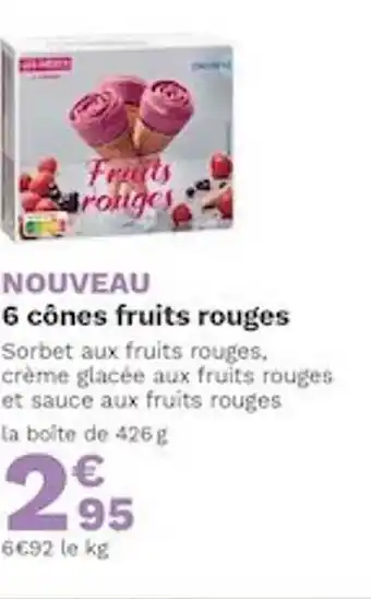 Picard 6 Cônes Fruits Rouges offre