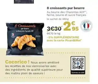 Picard 8 Croissants Pur Beurre offre