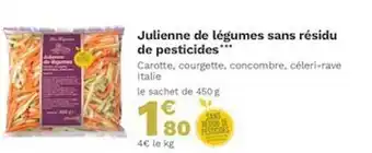 Picard Julienne De Légumes Sans Résidu De Pesticides offre