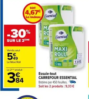 Carrefour Drive Essuie-tout CARREFOUR ESSENTIAL offre