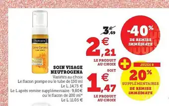 Super U Soin Visage Neutrogena offre
