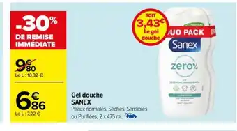 Carrefour Drive Gel douche SANEX offre