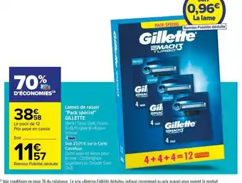 Carrefour Drive Lames de rasoir "Pack spécial" GILLETTE offre