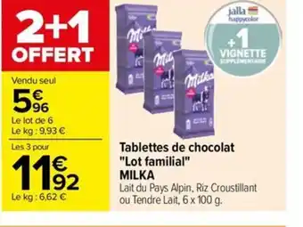 Carrefour Drive Tablettes de chocolat "Lot familial" MILKA offre