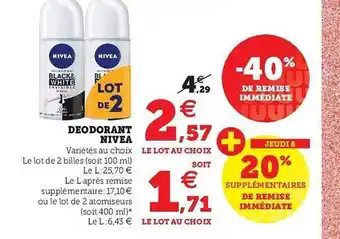 Super U Déodorant Nivea offre