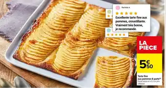 Carrefour Drive Tarte fine aux pommes 6 parts offre