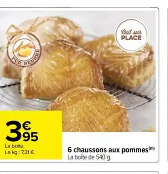 Carrefour Drive 6 chaussons aux pommes offre