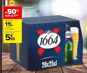 Carrefour Drive Bière Blonde 1664 offre