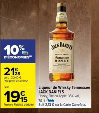 Liqueur de Whisky Tennessee JACK DANIELS