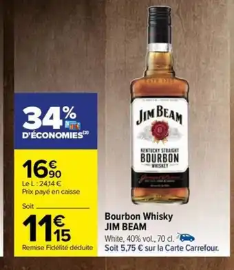 Carrefour Drive Bourbon Whisky JIM BEAM offre