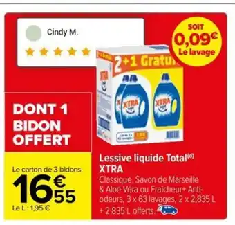 Carrefour Drive Lessive liquide Total(d) XTRA offre