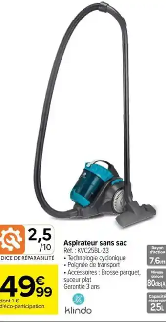 Carrefour Drive Aspirateur sans sac offre