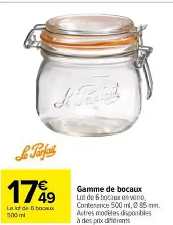 Carrefour Drive Gamme de bocaux Lot de 6 bocaux offre