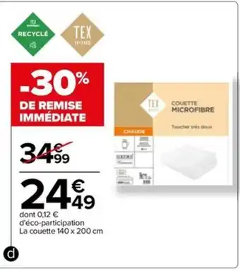 Carrefour Drive Couette "Microfibre" offre