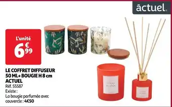 Auchan LE COFFRET DIFFUSEUR 50 ML+BOUGIE H 8 cm ACTUEL offre