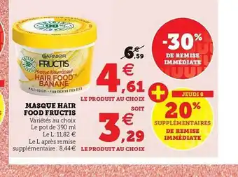 Super U Masque Hair Food Fructis offre