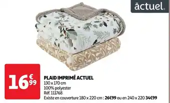 Auchan PLAID IMPRIMÉ ACTUEL offre