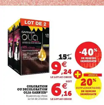 Super U Coloration Ou Décoloration Olia Garnier offre
