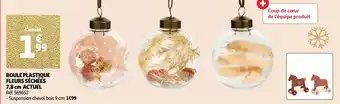 Auchan BOULE PLASTIQUE FLEURS SÉCHÉES 7,8 cm ACTUEL offre