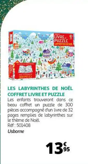 Auchan LES LABYRINTHES DE NOËL COFFRET LIVRE ET PUZZLE offre