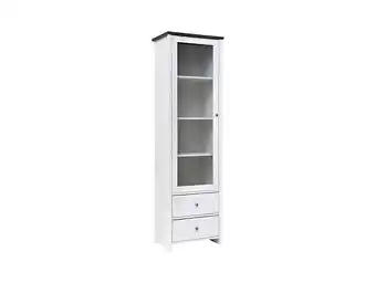 Bricomarché Portos - vitrine pour salon salle à manger - style scandinave - 199,5 x 58,5 x 40 cm - tiroirs + étagères - verre trempé - bl offre