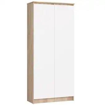 Adalyn - bibliothèque bureau style moderne salon/bureau - 80x180x35 - 2 portes+8 tablettes - blanc