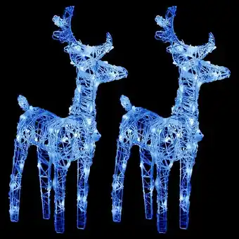 Vidaxl rennes de noël 2 pcs 80 led bleu acrylique