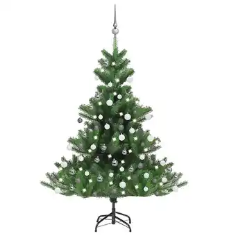 Bricorama Vidaxl sapin de noël artificiel nordmann avec led et boules vert 120cm offre