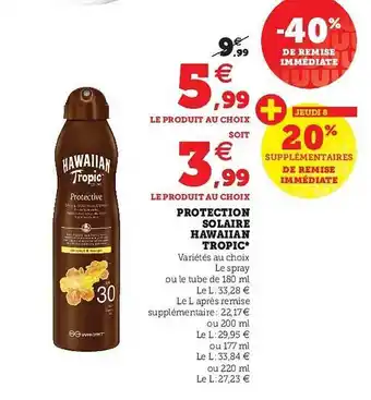Protection Solaire Hawaiian Tropic