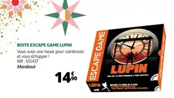Auchan BOITE ESCAPE GAME LUPIN offre