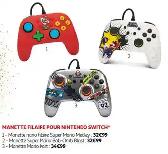 Auchan MANETTE FILAIRE POUR NINTENDO SWITCH offre